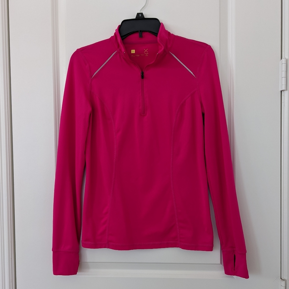 Xersion Long Sleeve Pink Half zip Athletic Nylon Spandex Sweatshirt Size Small